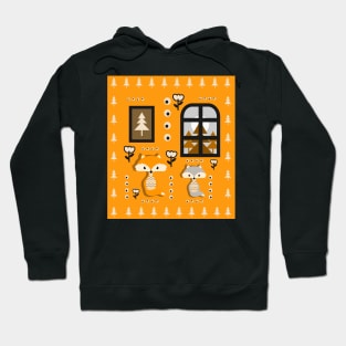 Little foxes waiting for Santa- yellow version Hoodie